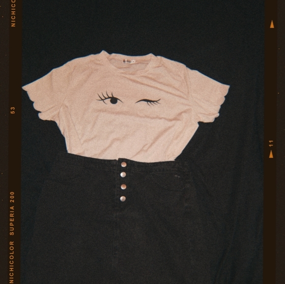 Eye print scalloped t-shirt - Picture 1 of 5